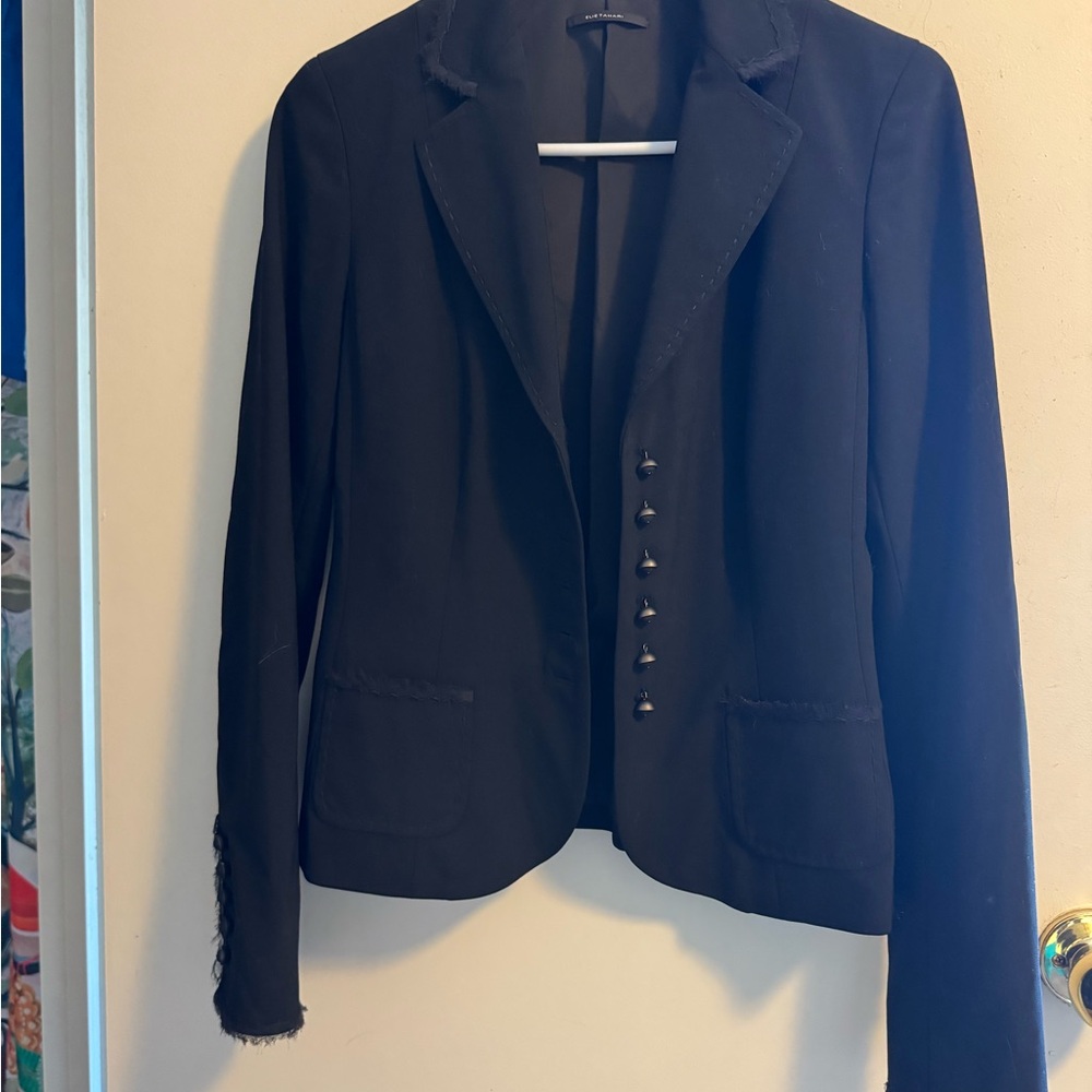 Elie Tahari Black Tailored Blazer with Notched Lapels
